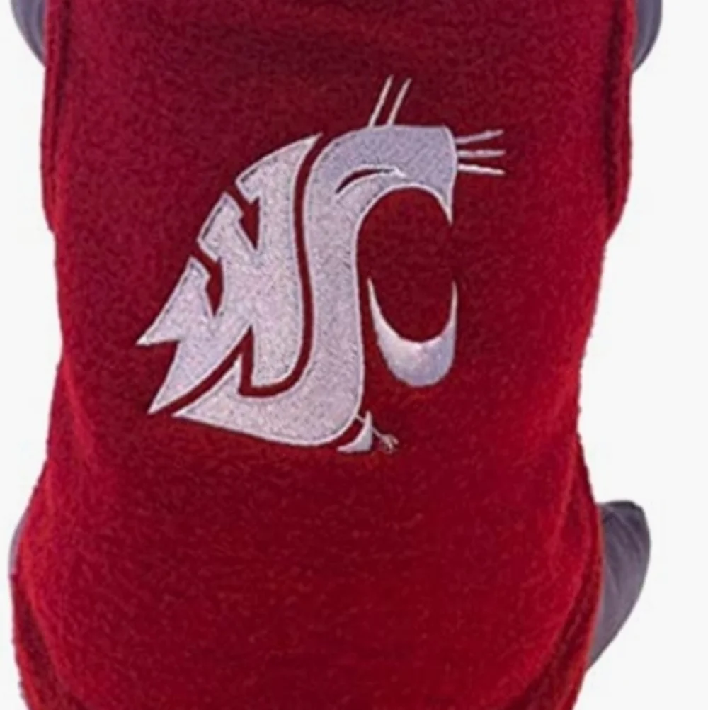 Washington State Logo Fleece Dog Hoodie Size M